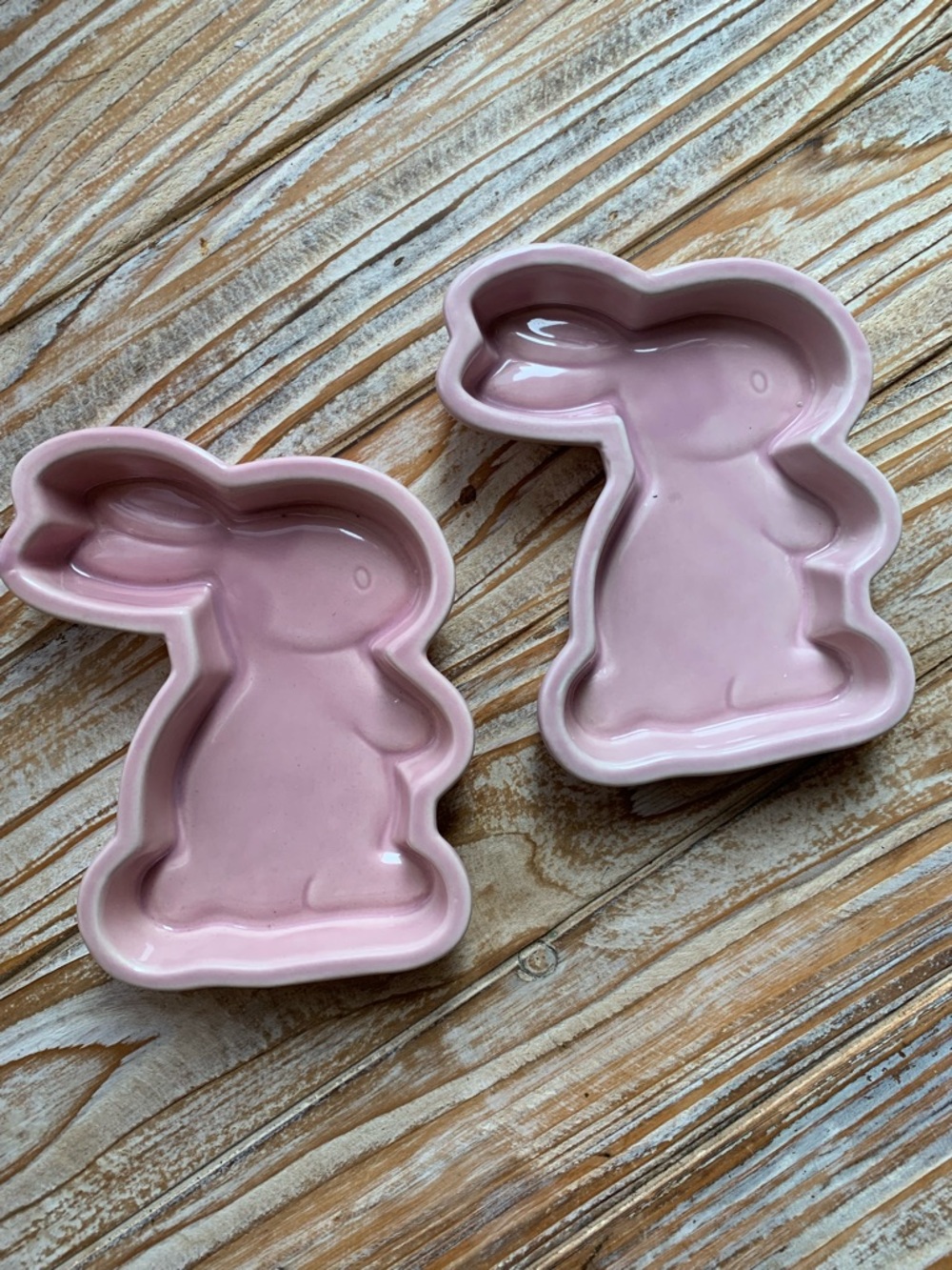 FSG Pastel Pink Rabbit Figural Dipping Bowls - Stoneware Bakeware🌸 SPRING SALE